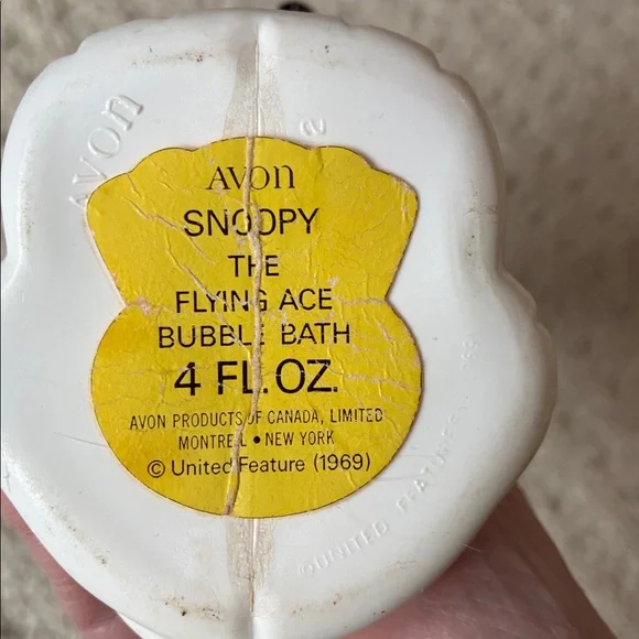Avon Vintage Snoopy Flying Ace Bubble Bath Bottle 4 fl oz - Picture 8 of 12
